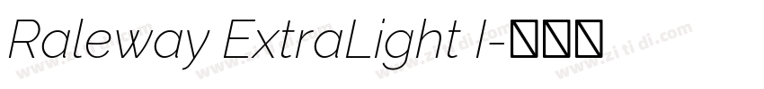Raleway ExtraLight I字体转换